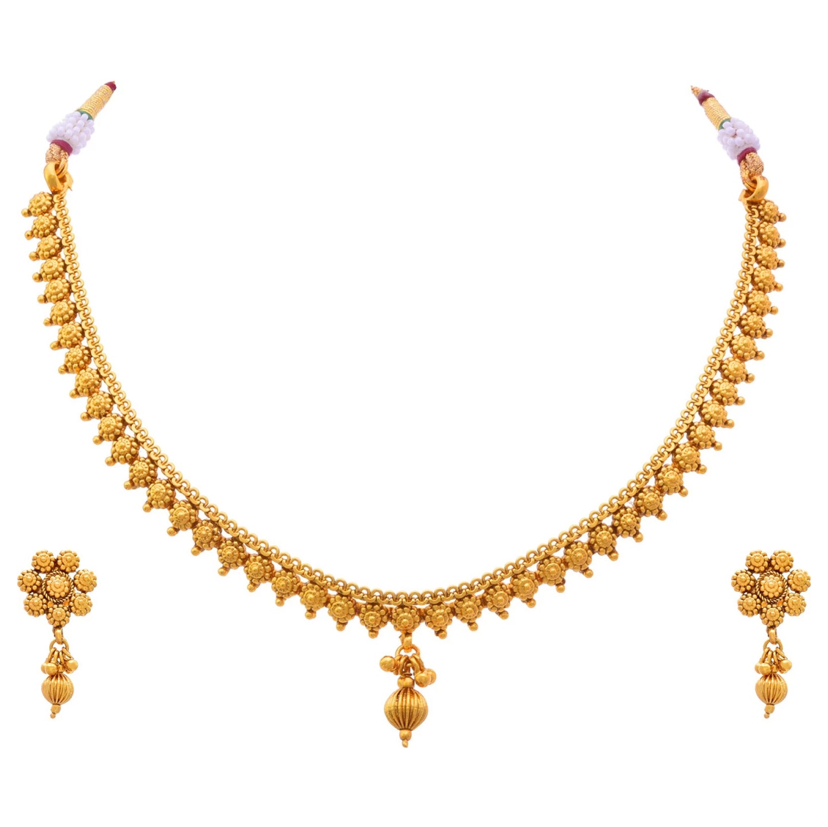 Necklace Set | Gold Plated jewellery | Gold Plated Choker Necklace Set With Stud Earrings