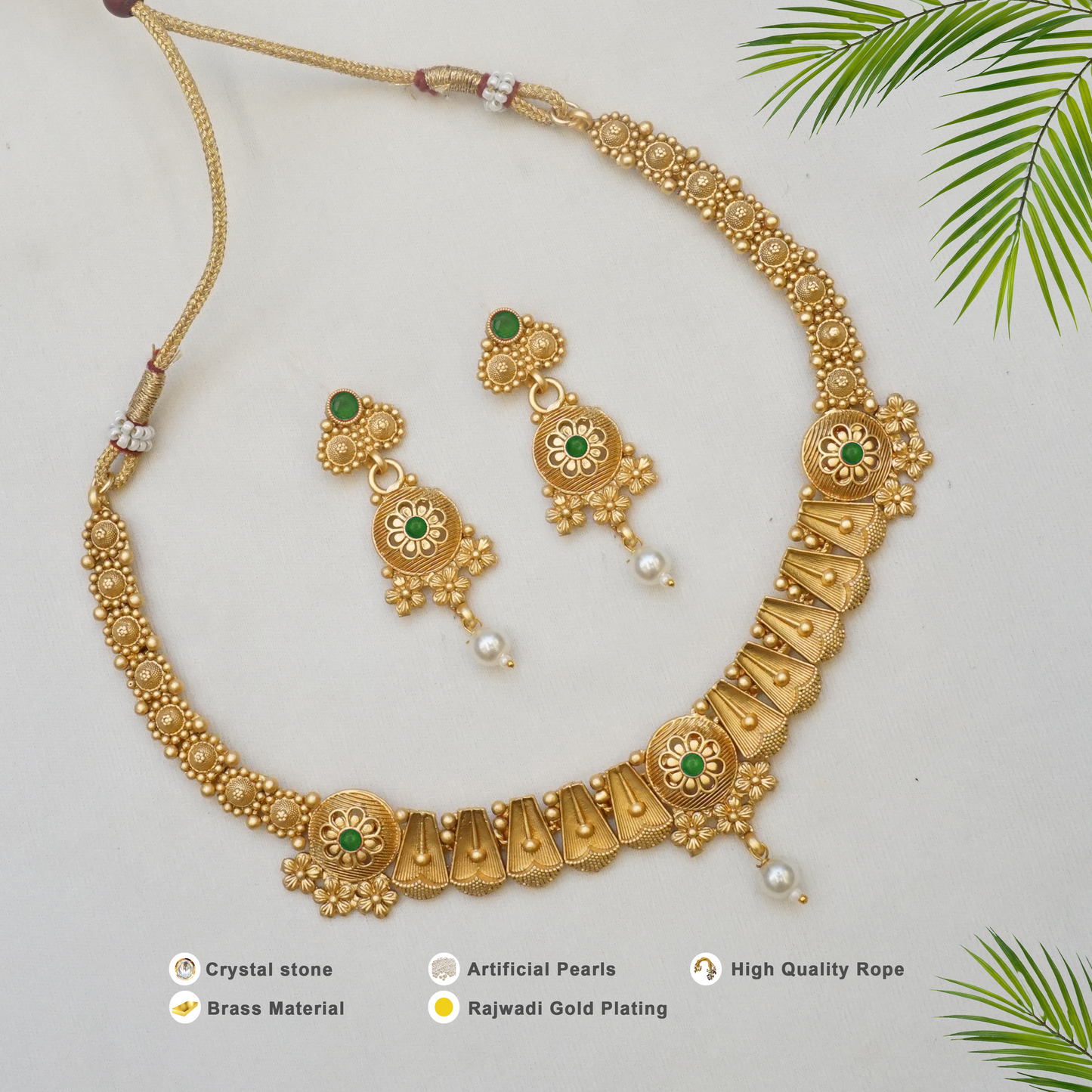 Divine Antique Gold Plated Necklace Set