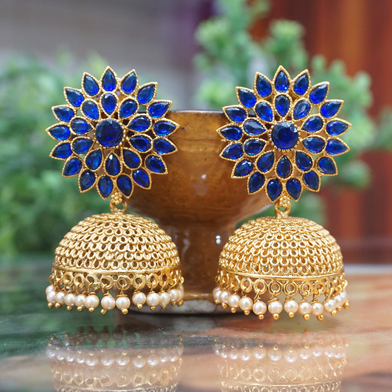 Gold Plated Party Wear Traditional Pearl Jhumki Earrings