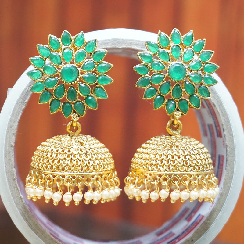 Gold Plated Party Wear Traditional Pearl Jhumki Earrings