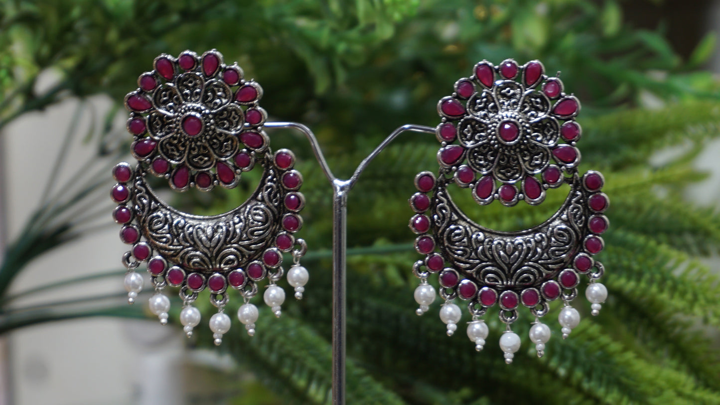 Maroon Color Attractive Earring Set