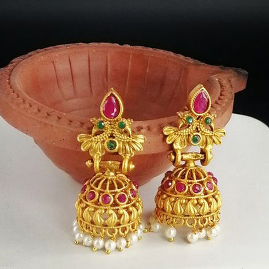 Matt Gold Plated Jhumki Earring