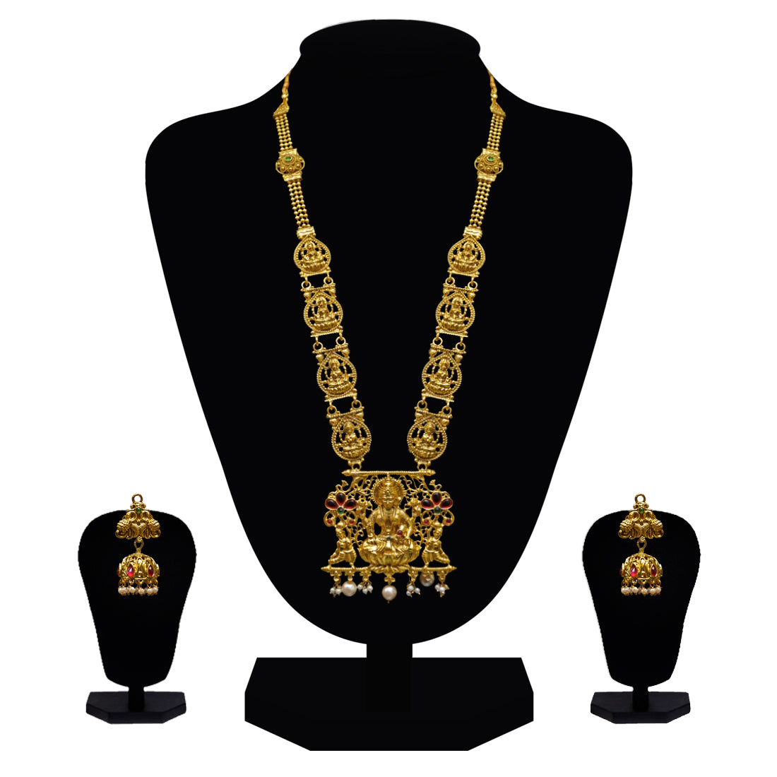 Look Ethnic Gold Plated Long Necklace For Women (LEMZL00036)