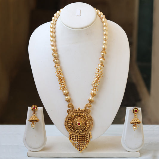 Trendy Gold Plated Necklace Set