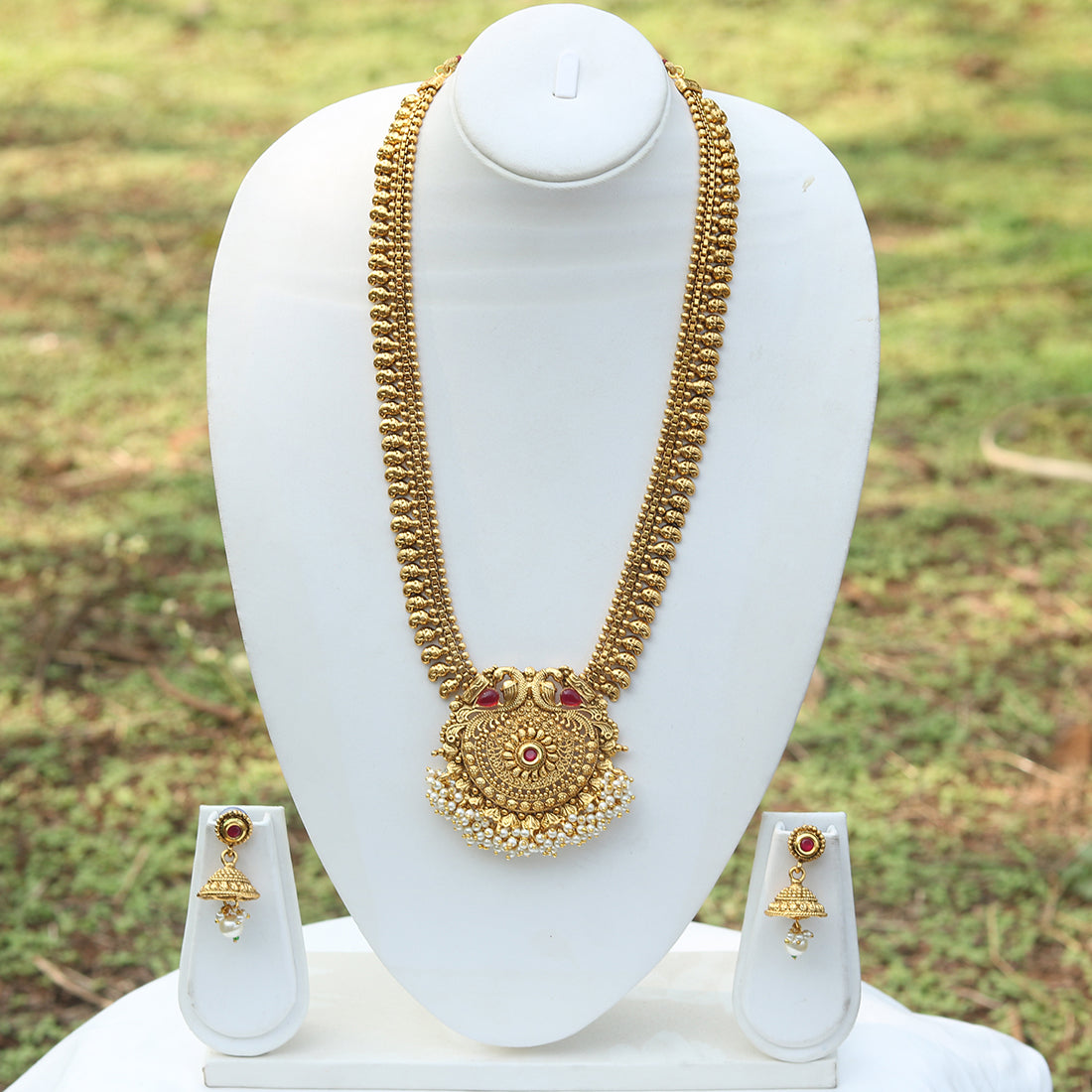 Inspired Gold Plated Peacock Necklace Set