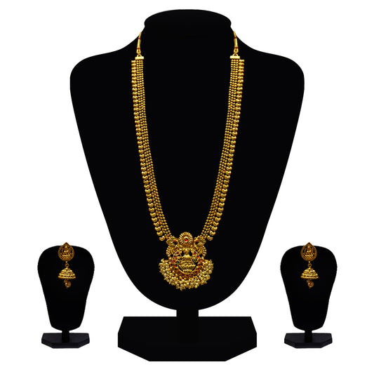 Look Ethnic Gold Plated Long Necklace For Women (LEMZL00063)