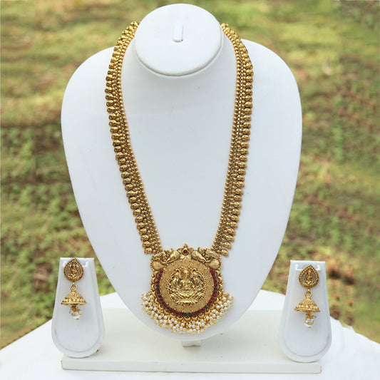 Traditional Gold Plated Long Necklace Set