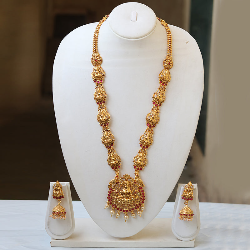 Amazing Gold Plated Long Necklace Set