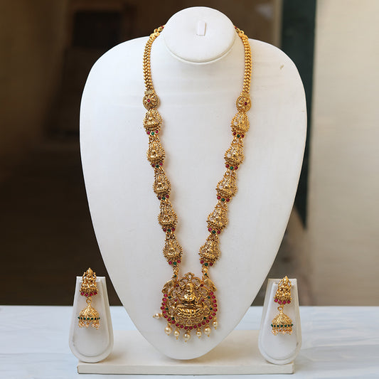 Amazing Gold Plated Long Necklace Set