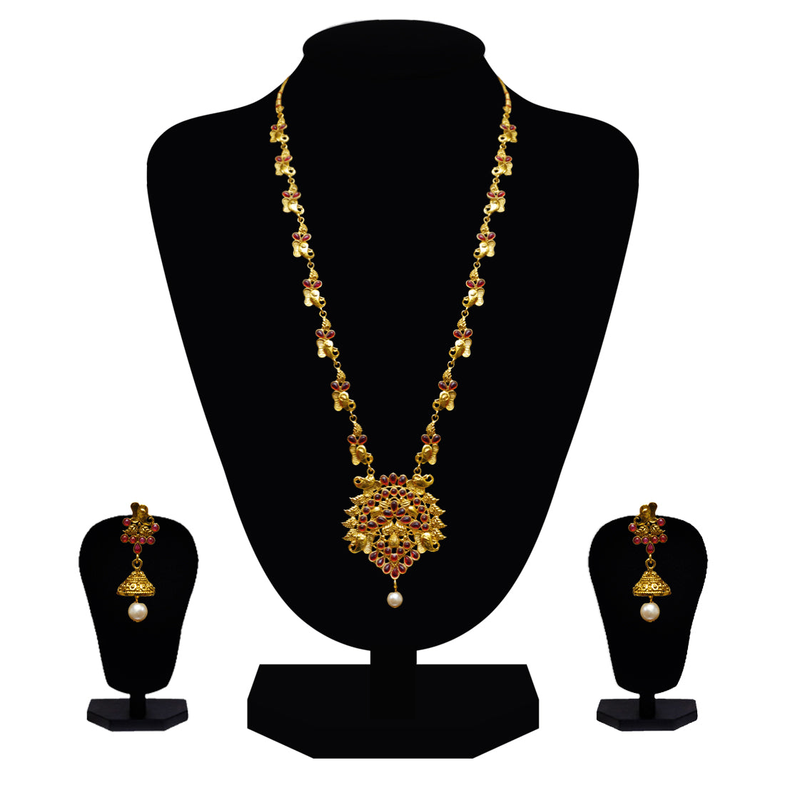 Look Ethnic Gold Plated Long Necklace For Women (LEMZL00068)