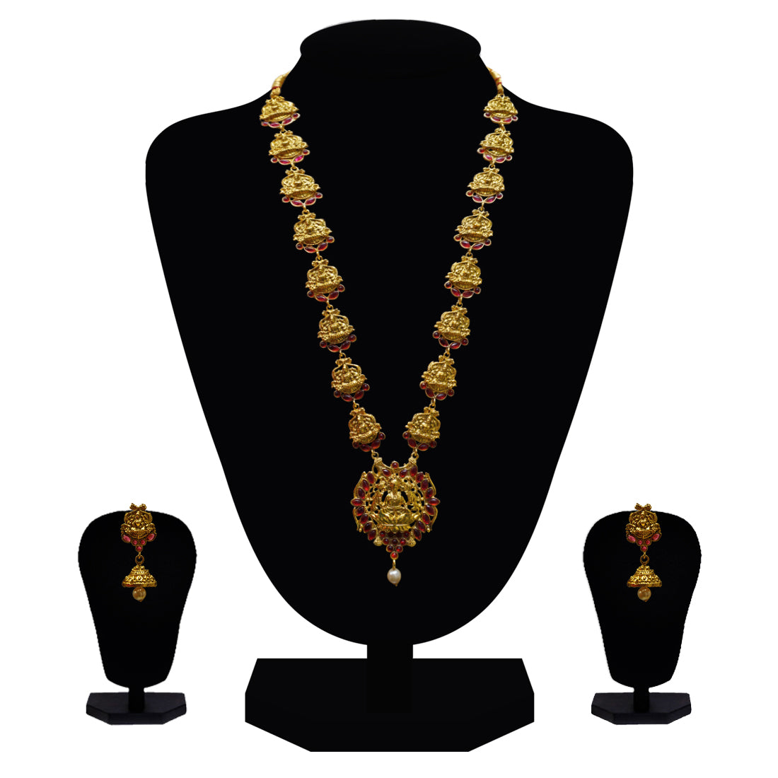 Look Ethnic Gold Plated Long Necklace For Women (LEMZL00073)