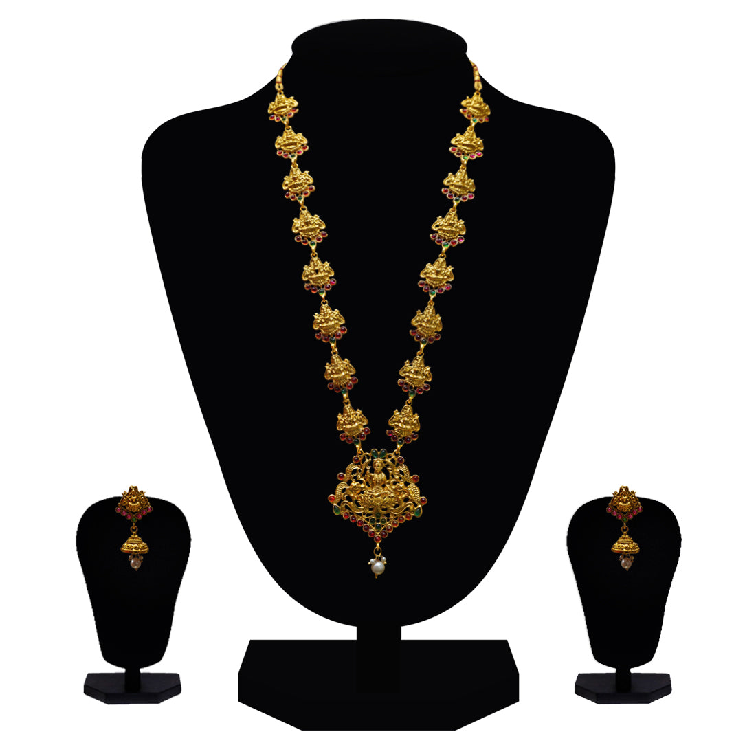 Look Ethnic Gold Plated Long Necklace For Women (LEMZL00074)