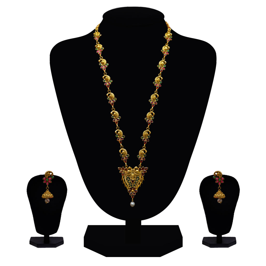 Look Ethnic Gold Plated Long Necklace For Women (LEMZL00084)
