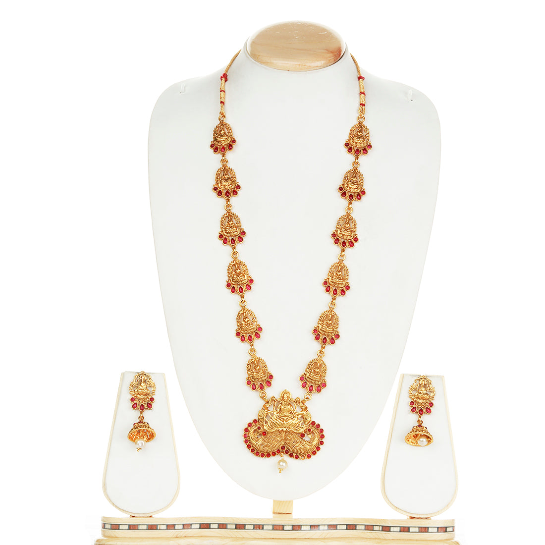 Latest Laxmi Design Maroon Color Long Necklace Set