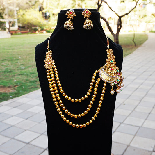 Marvelous Design One Side Pendal Long Necklace Set