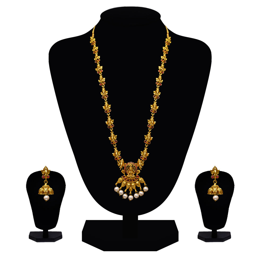 Look Ethnic Gold Plated Long Necklace For Women (LEMZL00256)