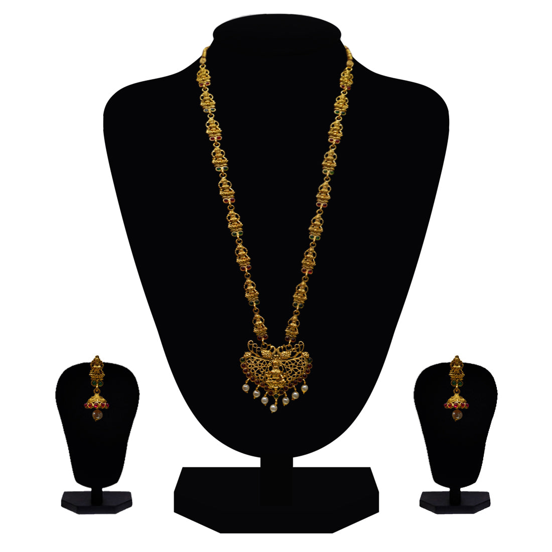 Look Ethnic Gold Plated Long Necklace For Women (LEMZL00260)