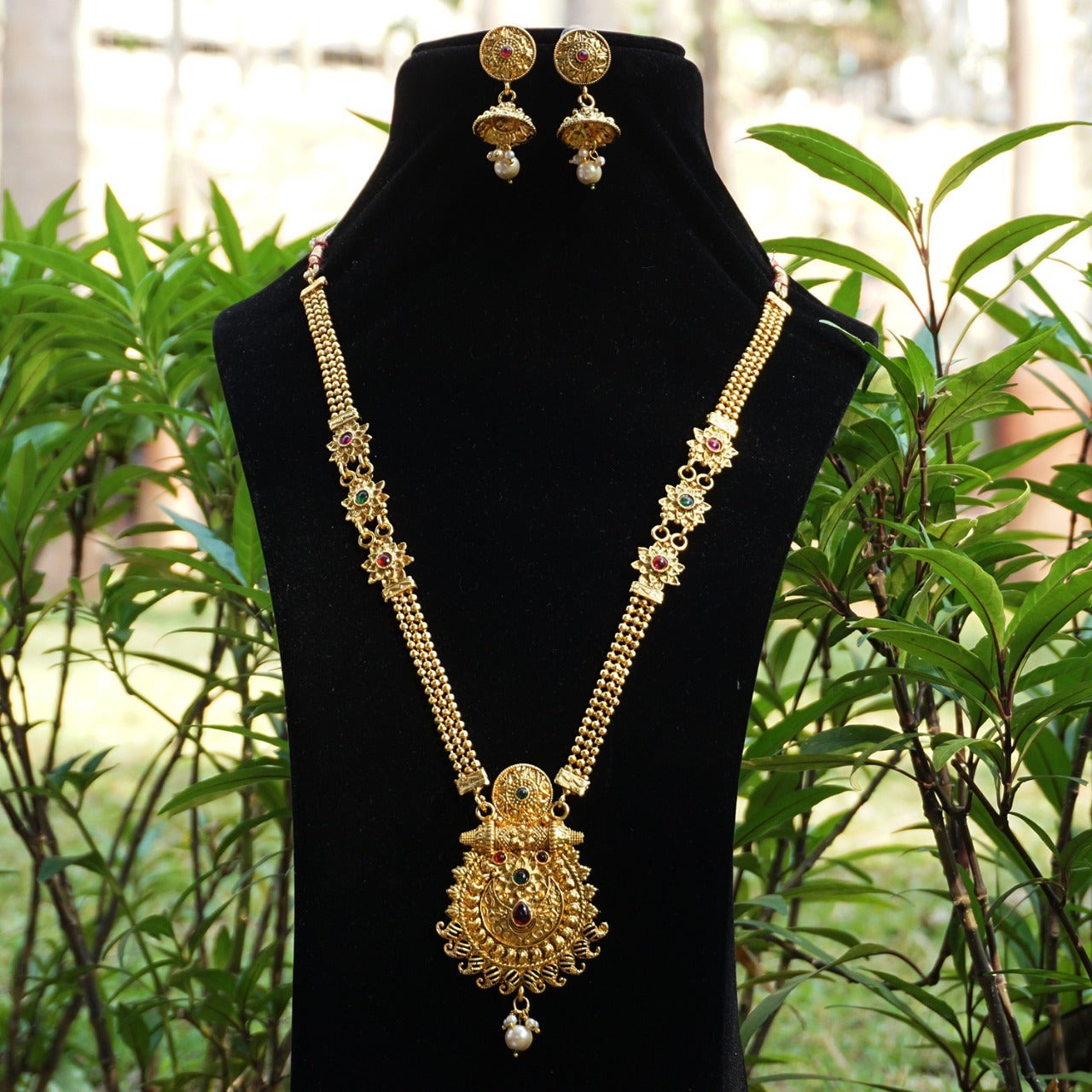 Long Necklace Gold Plated Combo Jewellery Mini Bridal Set Shop Online  NL20978