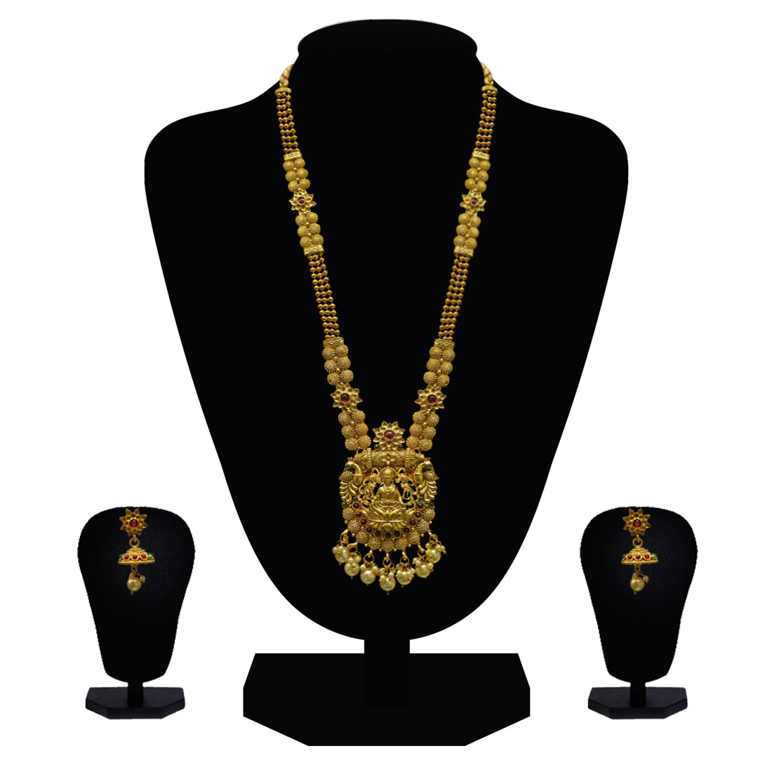 Look Ethnic Gold Plated Long Necklace For Women (LEMZL00288)