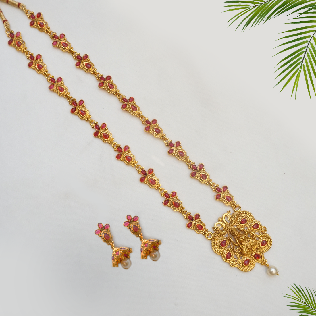 FIRST TOUCH MICRO GOLD PLATED HAARAM/LONG NECKLACE FOR WOMEN -SARANSW0 –  www.soosi.co.in