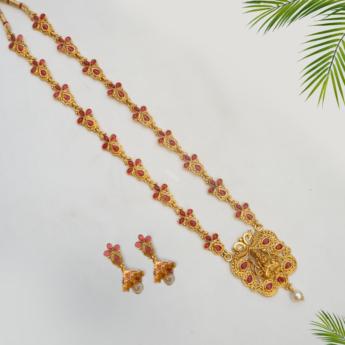 Gold plated long necklace discount