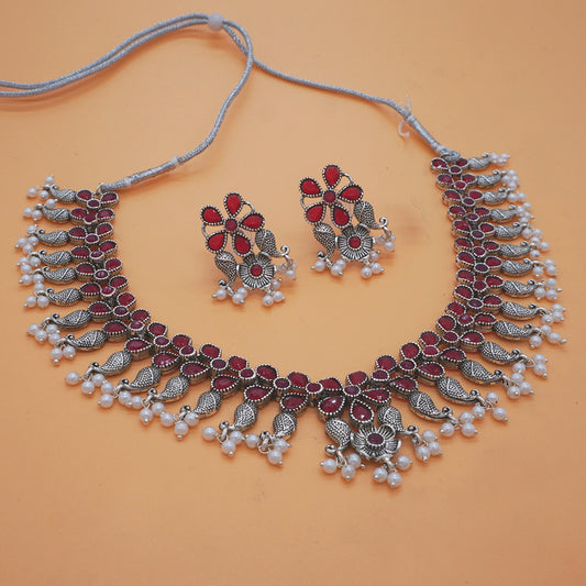 Oxide Jewellery Necklace With Earring
