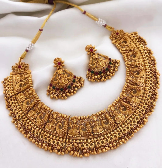 Laxmi Pearls Gold Plated Choker Necklace Set